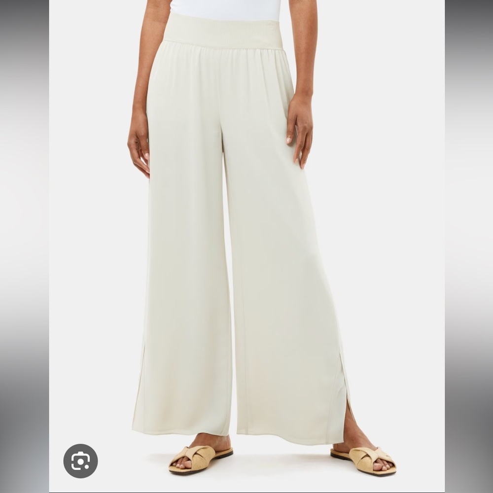 Theory Crepe Slit Wide Leg Pant